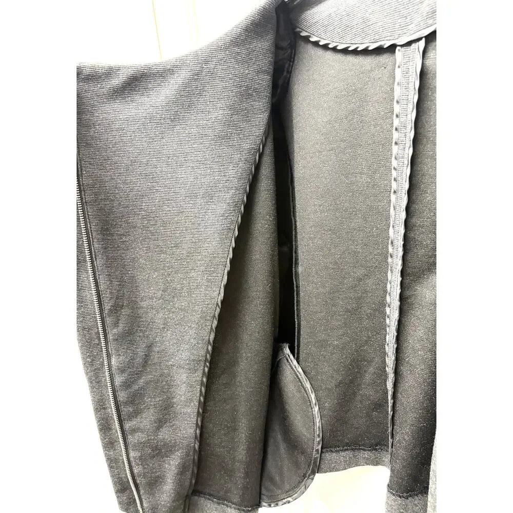 Roz & Ali Jacket Women’s 2X Charcoal Moto Ponte Knit Zipper Plus Size
